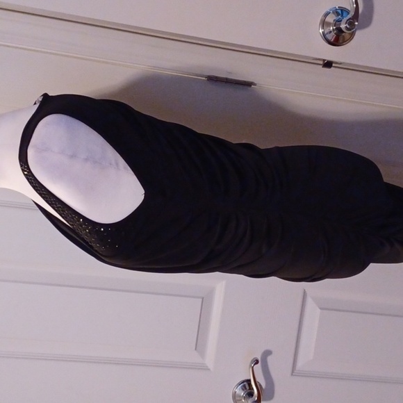 -- Cache Blue Asymmetrical Ruched Dress - Picture 9 of 12